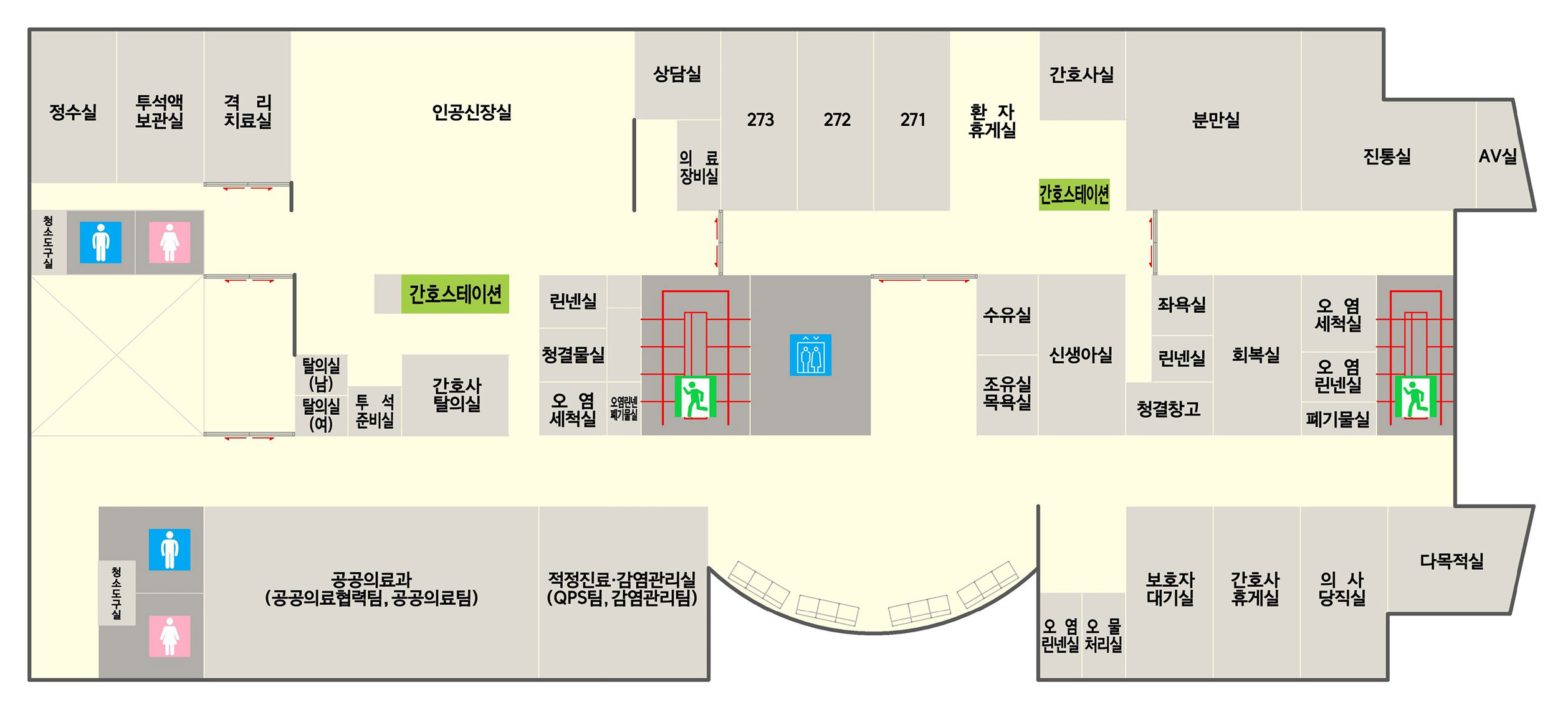 영월의료원 신관 2층 안내도